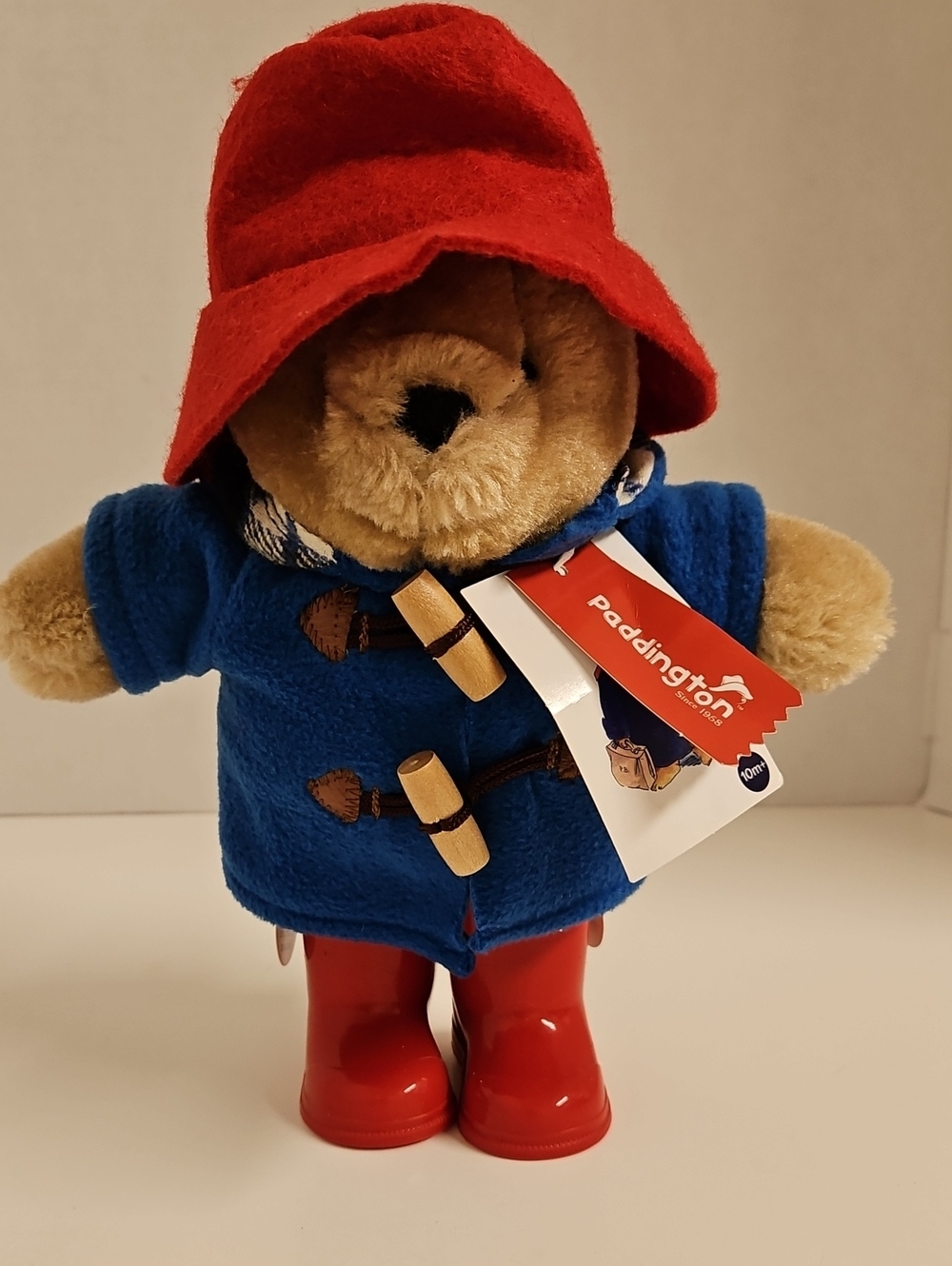Bear Plush Toy in Blue Coat and Red Hat